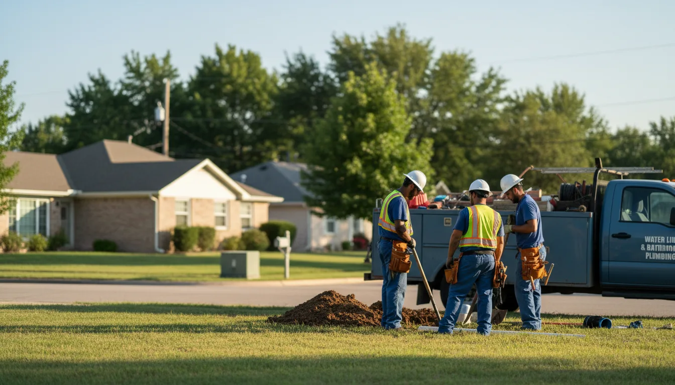 Residential water line and bathroom plumbing service in Peru, ME